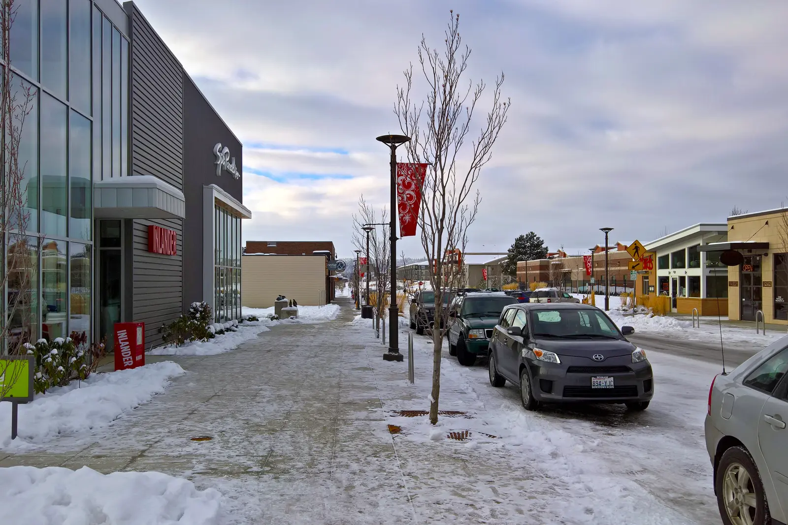 A Kendall Yards streetscape in West Central Spokane