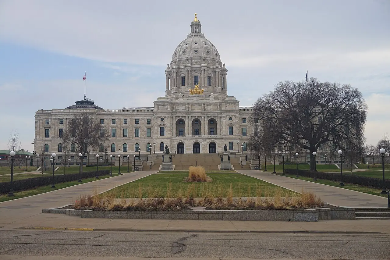 The Minnesota State Capitol across the river from the West Side