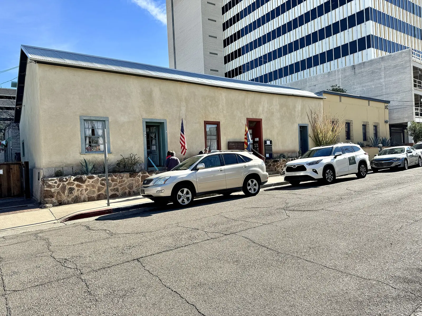 Historic adobe row houses in Tucson's Barrio Viejo