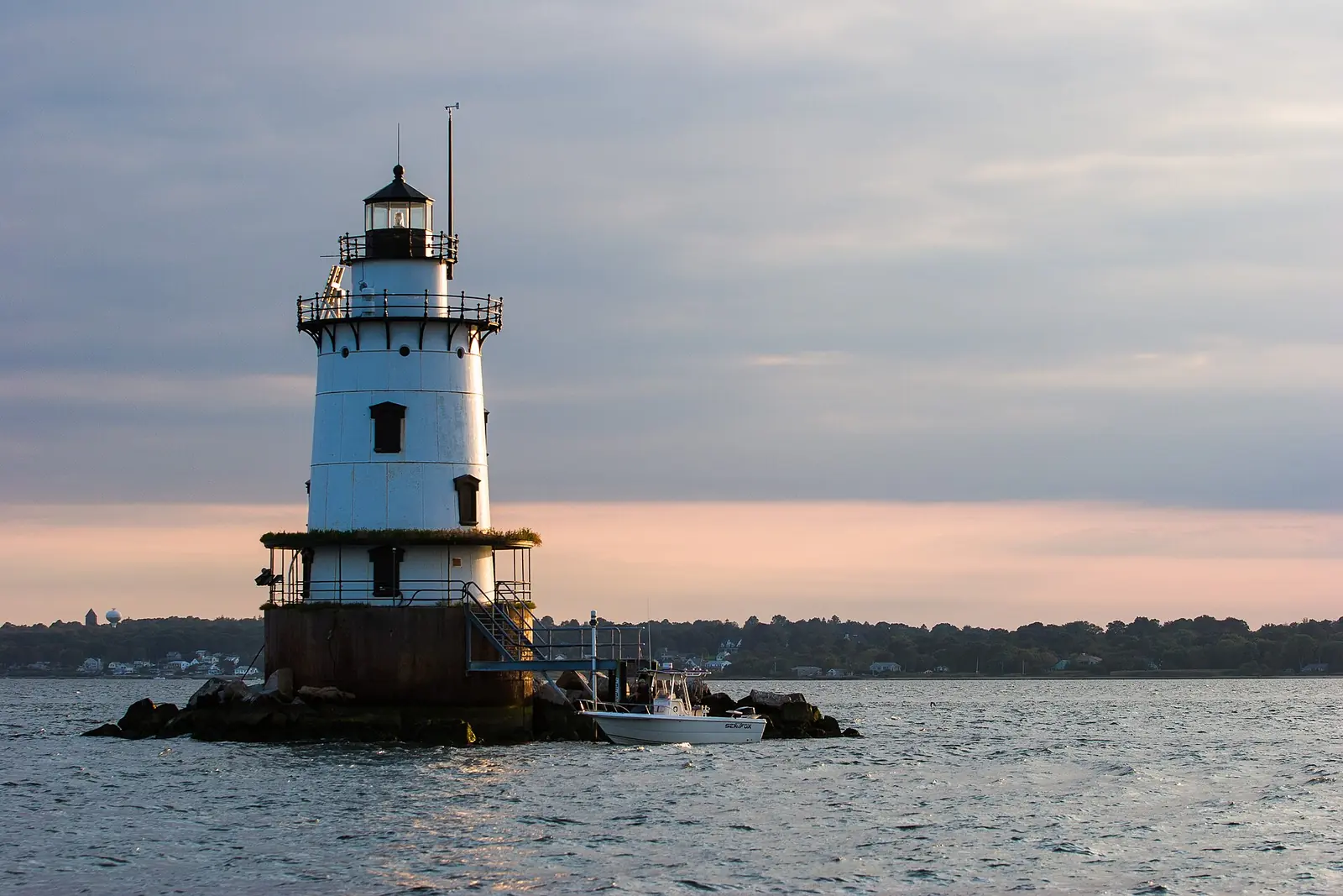 Conimicut Lighthouse in Narragansett Bay off Warwick, Rhode Island